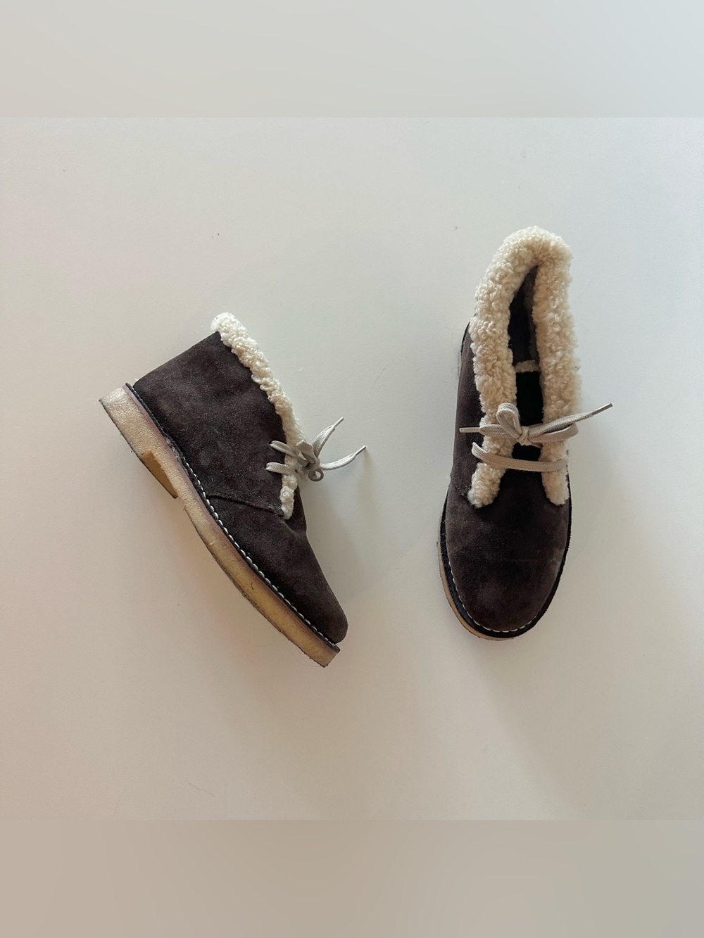 Vintage Bally Karem Chocolate Suede Shearling Sherpa Ankle Boots US 8 Cozy

Genu